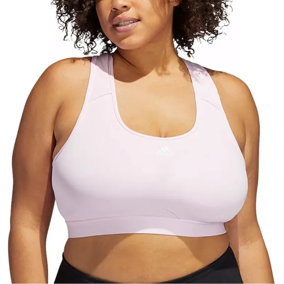 adidas Other - Adidas Powerreact Training Medium-Support Sports Bra Clear Pink